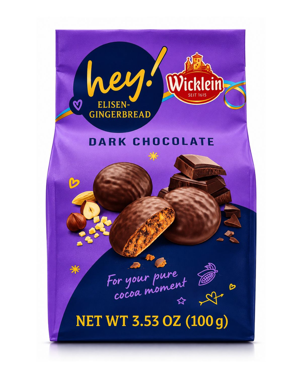 Wicklein Mini Elisen Dark Chocolate Gingerbread Cookies 3.5 Oz