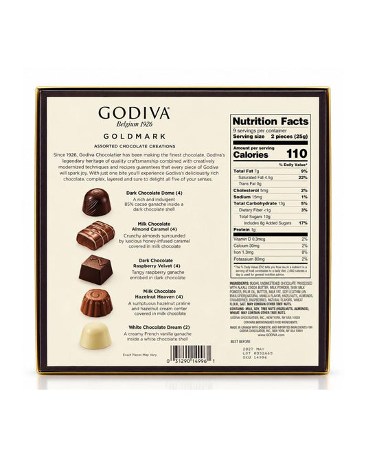 Godiva Goldmark 18 Pc Chocolate Giftbox 7.7 Oz