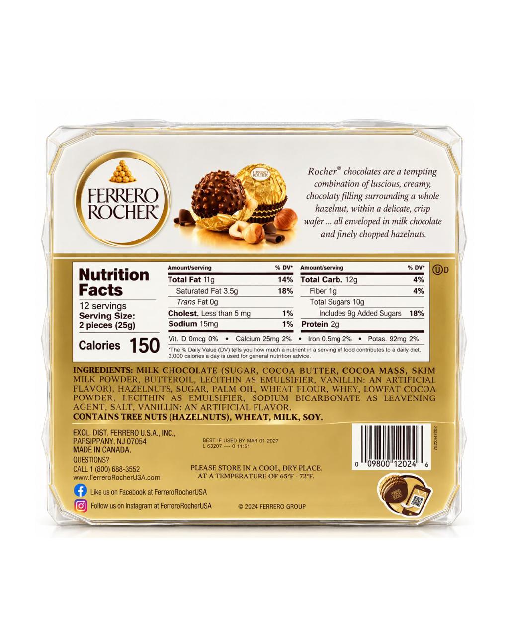 Ferrero Rocher 24 Pc Gift Box 10.6 Oz