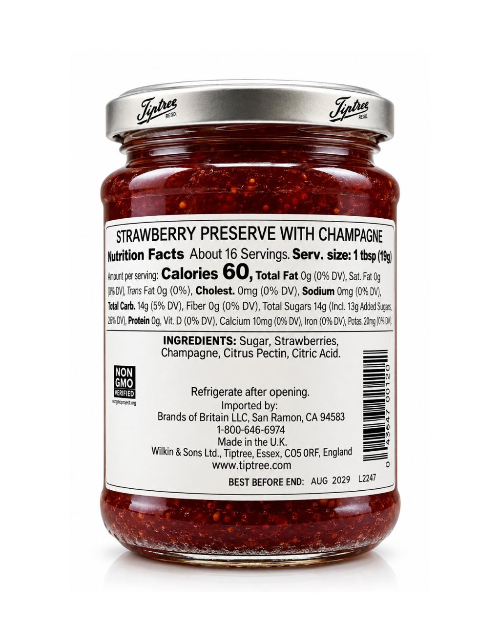 Tiptree Strawberry Champagne Preserves 340 G