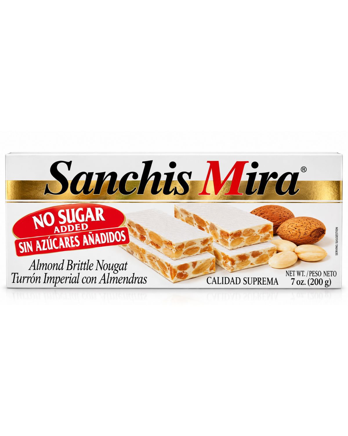 Sanchis Mira Sugar Free Alicante Almond Torrone 7 Oz