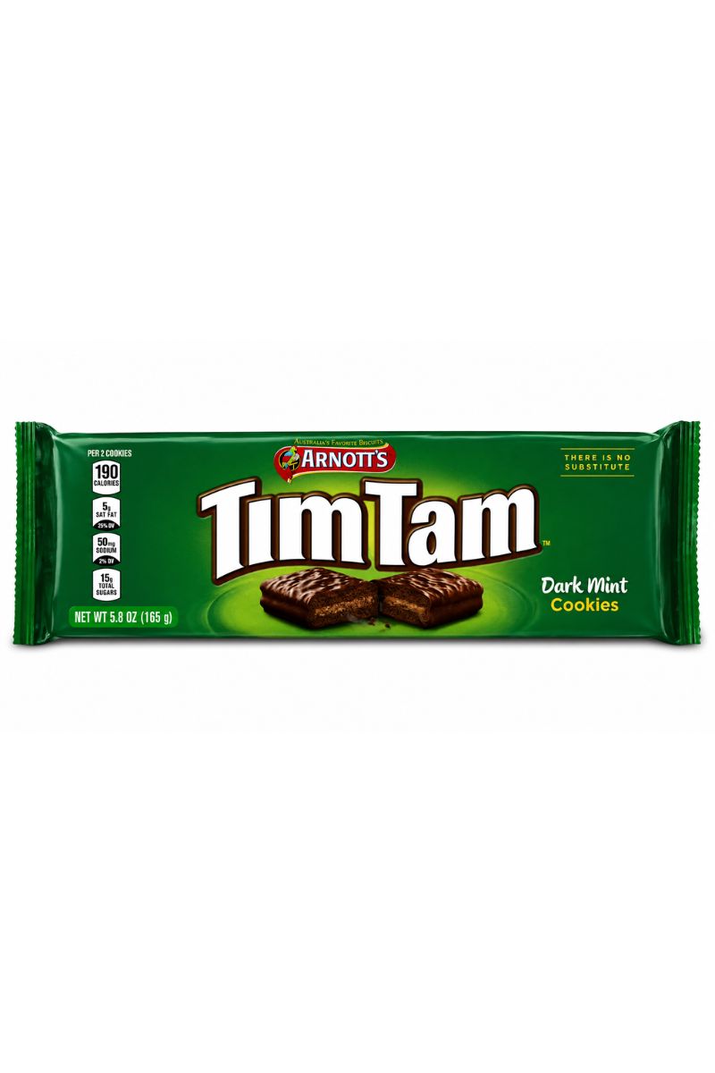 Arnott's Tim Tam Mint Biscuits pack — Australian chocolate mint sandwich biscuits