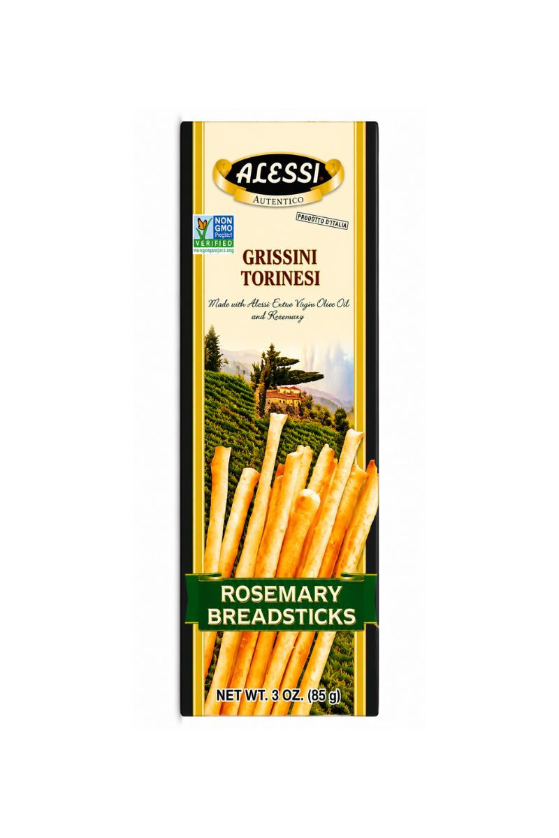 Alessi Grissini Torinesi Rosemary Breadsticks | Authentic Italian 3 oz