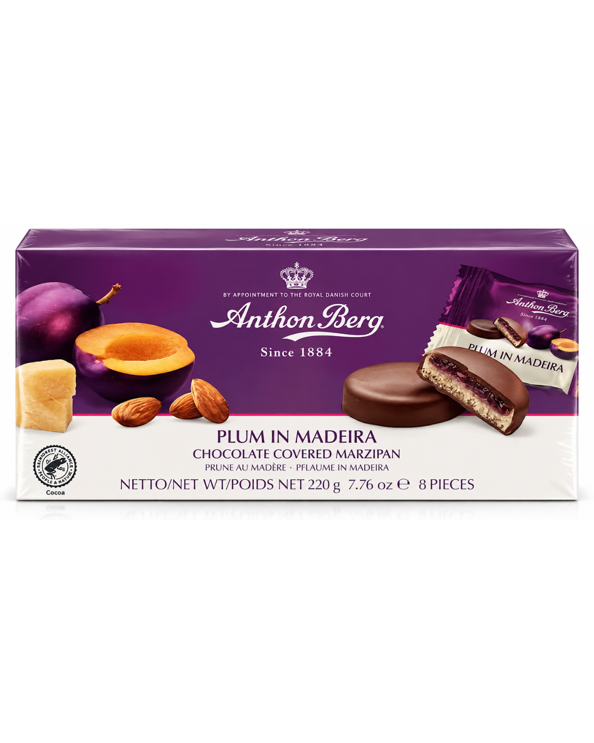 Anthon Berg Plum in Madeira Chocolate-Covered Marzipan – 7.76 oz