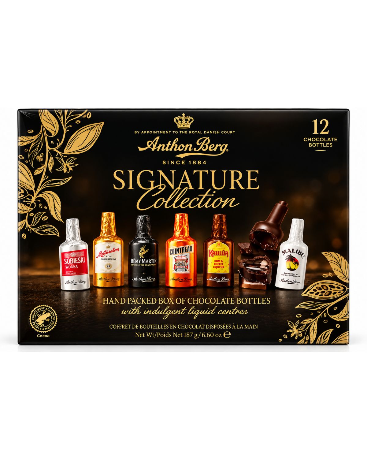 Anthon Berg Signature Collection Liquor-Filled Chocolate Bottles – 12 Pieces (6.6 oz)