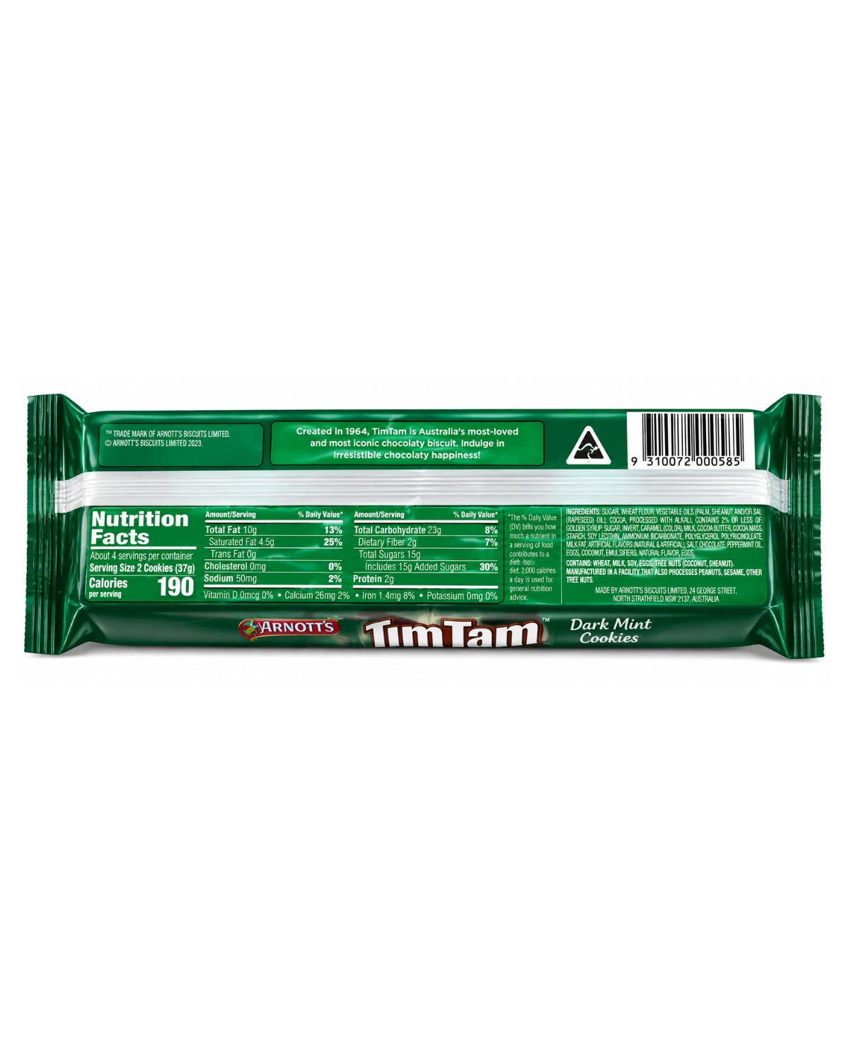 Arnott's Tim Tam Dark Mint Cookies 5.8 oz (165 g)
