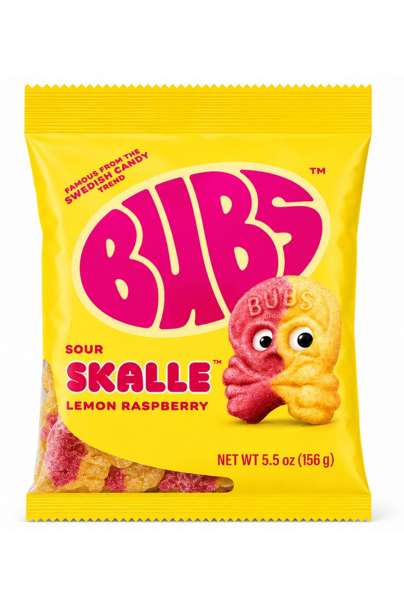 BUBS SOUR SKALLE LEMON RASPBERRY GUMMIES