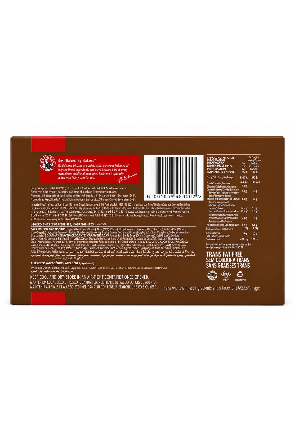 Bakers Nuttikrust Caramelised Crunchy Oat Biscuits, 200 g