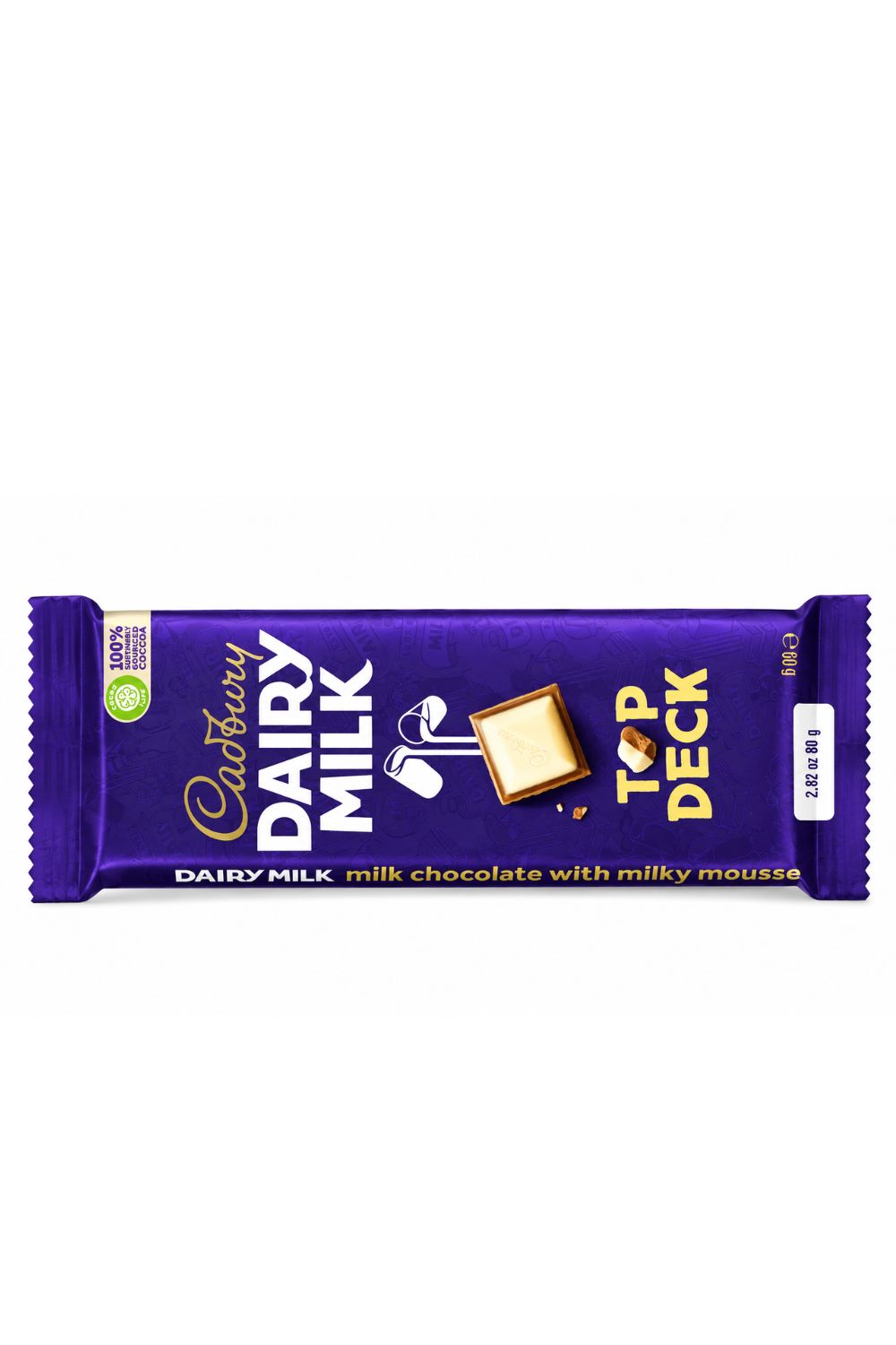 Cadbury Dairy Milk Top Deck Chocolate Bar, 80 g