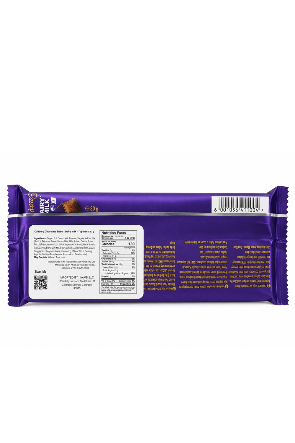 Cadbury Dairy Milk Top Deck Chocolate Bar, 80 g
