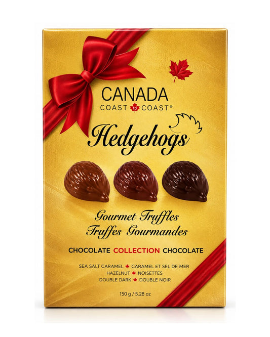 Canada Coast to Coast Hedgehogs Gourmet Chocolate Truffles Gift Box – 3 Flavors (5.28 oz)