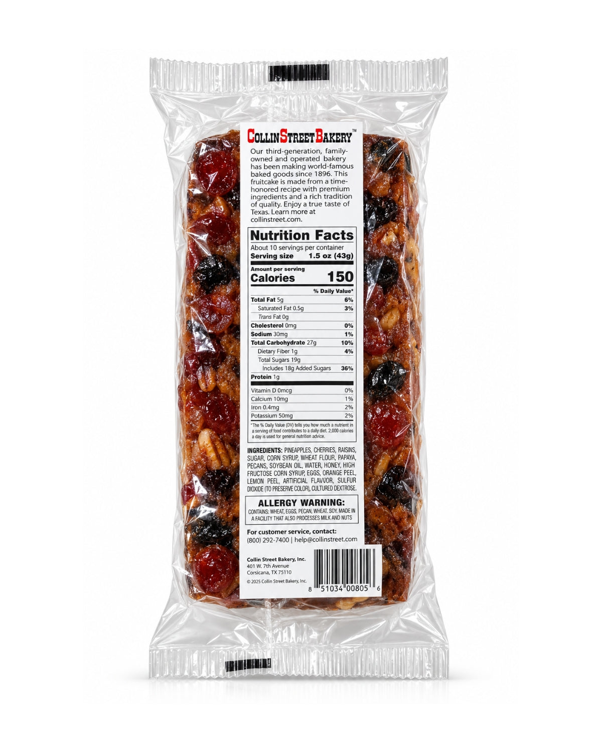 Collin Street Bakery Pecan Fruitcake 14 oz (397 g)