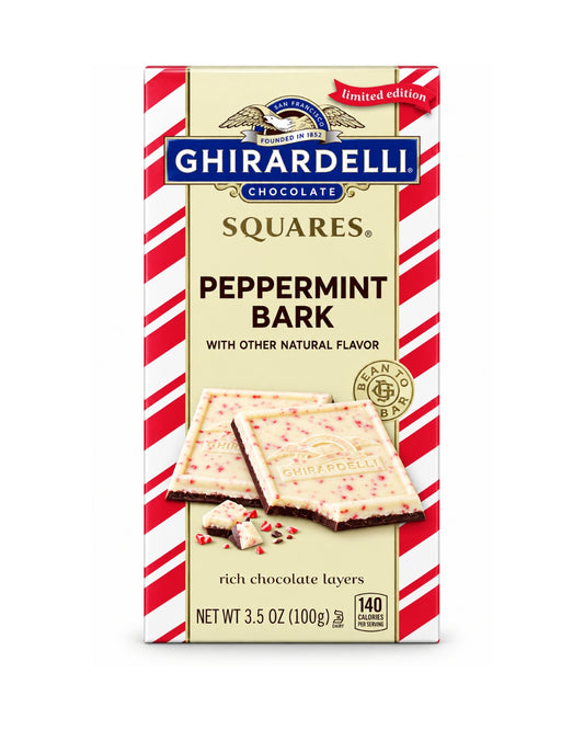 Ghirardelli Peppermint Bark Squares 3.5 oz (100 g) – Limited Edition Holiday Chocolate
