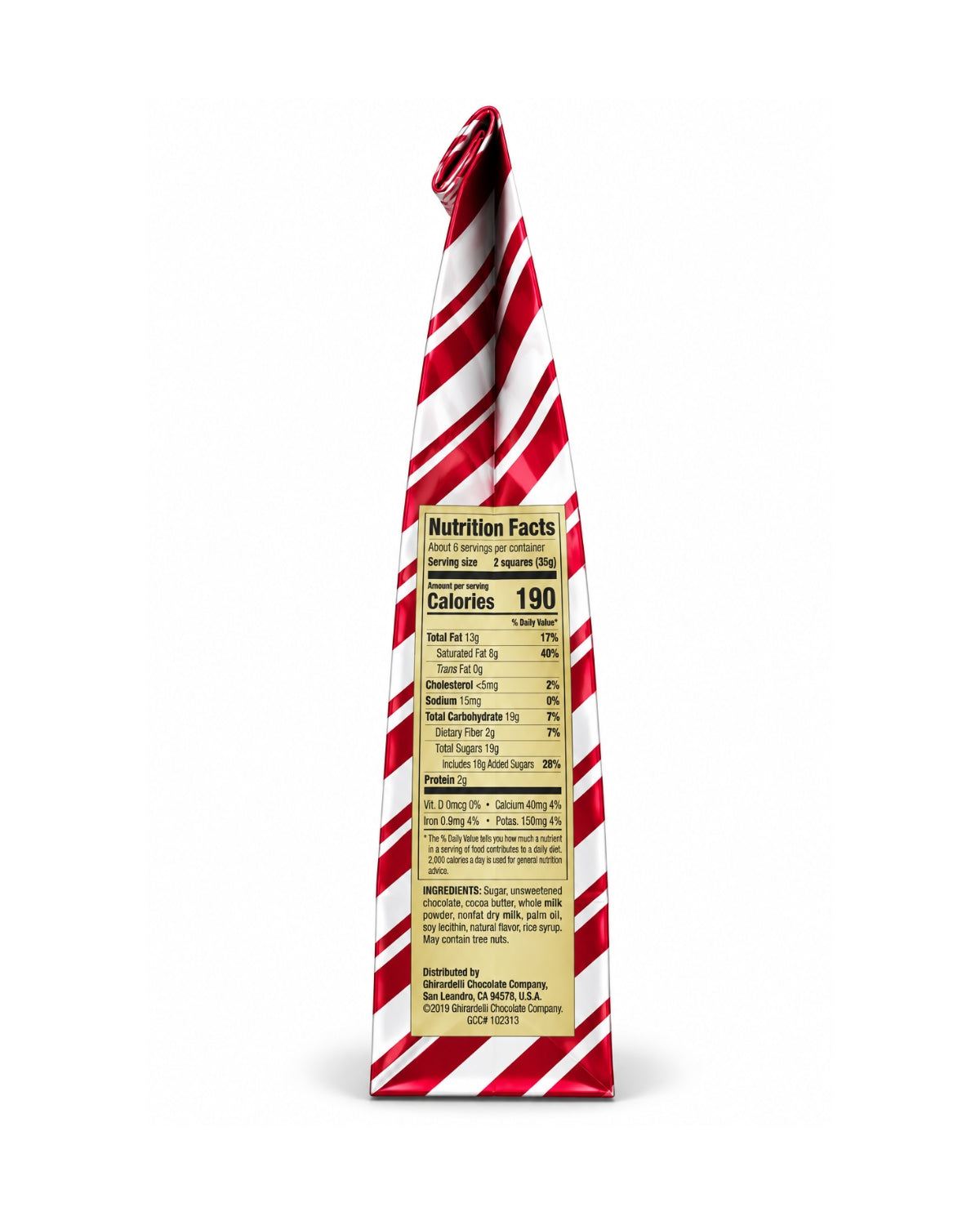 Ghirardelli Squares Dark Chocolate Peppermint Bark 7.7 oz (218.5 g) – Limited Edition Holiday Chocolate