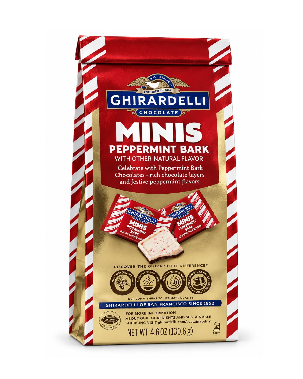 Ghirardelli Minis Peppermint Bark 4.3 oz (122.4 g) – Holiday Sharing Chocolate