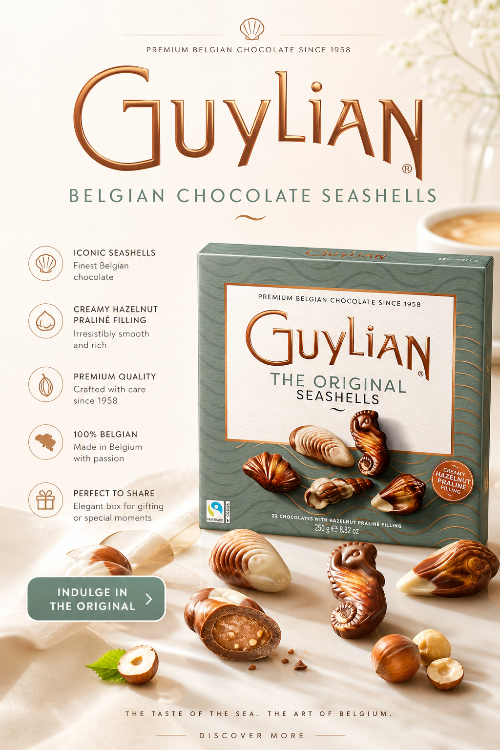 Guylian Belgian Chocolate Seashells 8.8 OZ SEASHELLS