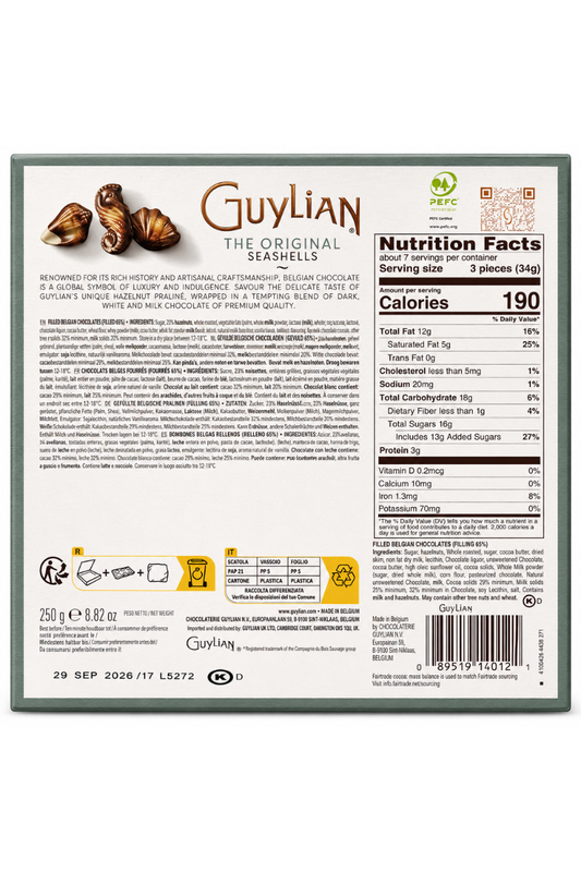 Guylian Belgian Chocolate Seashells 8.8 OZ SEASHELLS