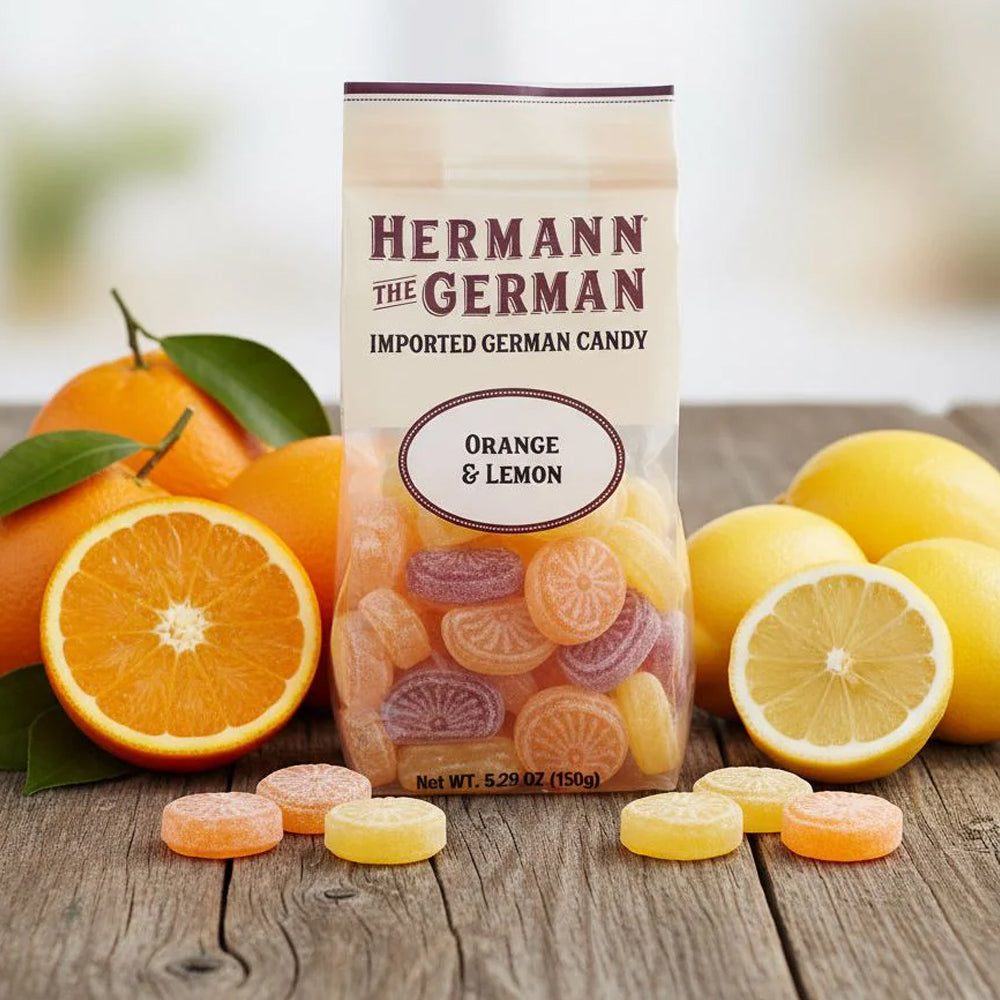 HERMANN THE GERMAN ORANGE AND LEMON CANDY