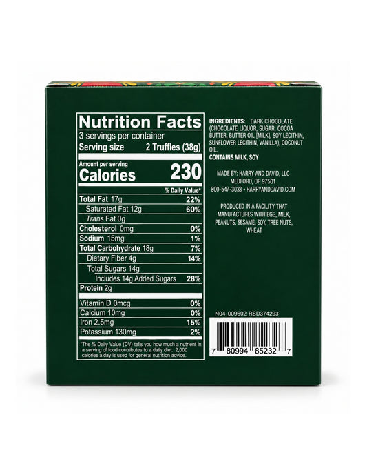 Harry & David Dark Chocolate Truffles 4 oz (113 g)