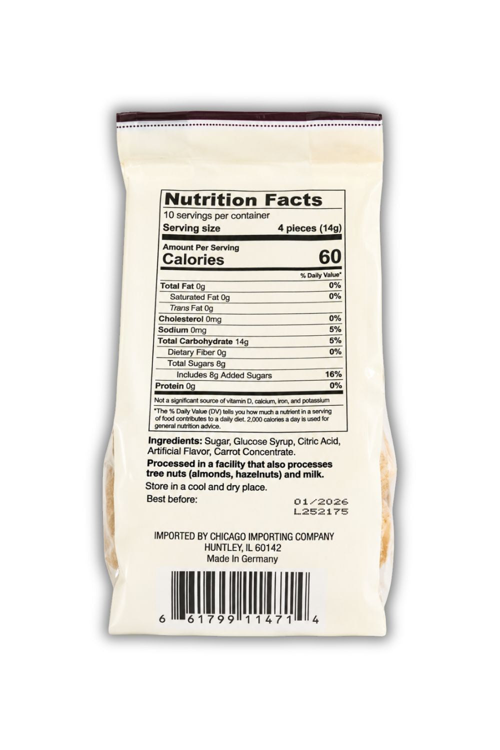 Hermann the German Ginger Orange Candy, 5.29 oz (150 g)