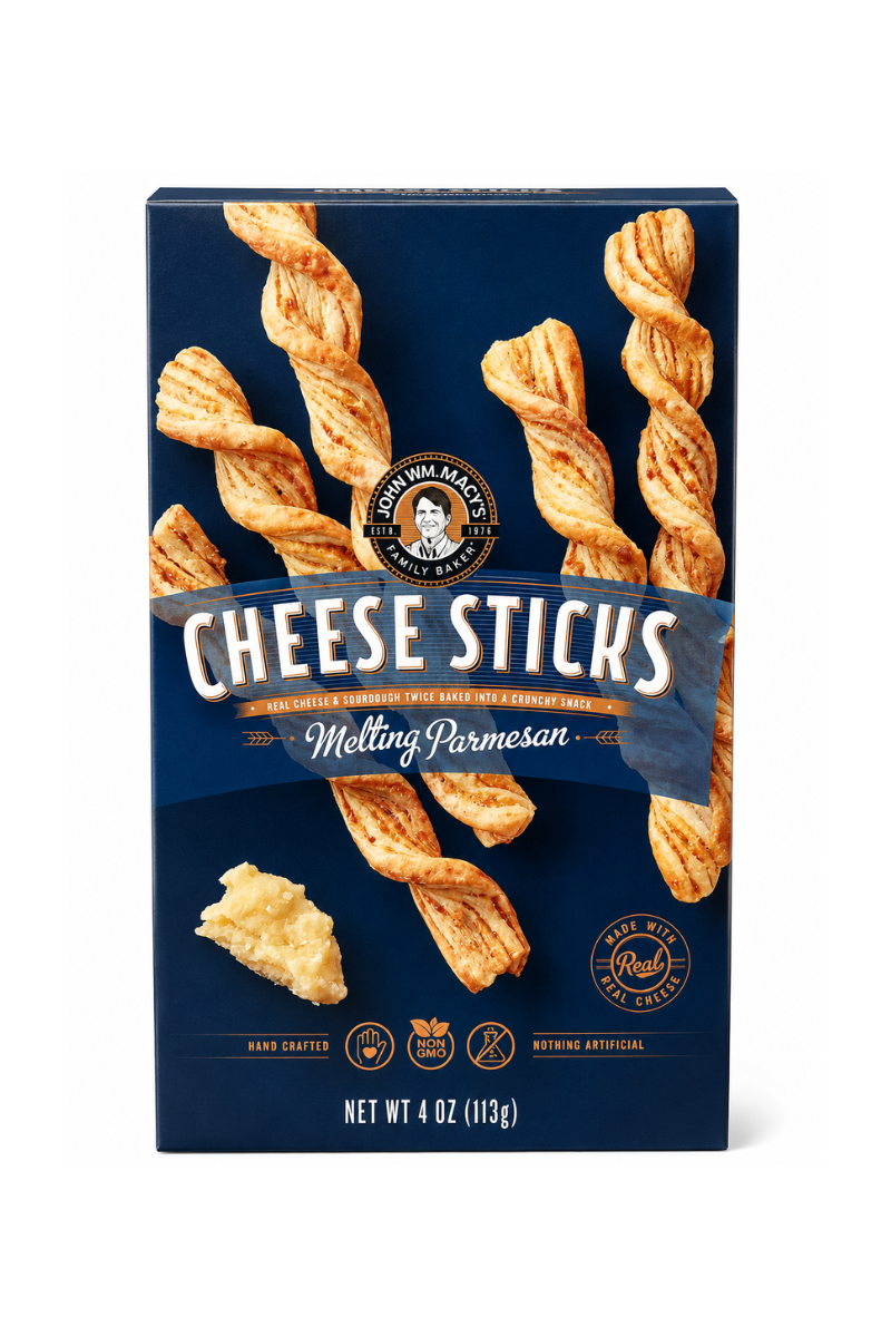 John Wm. Macy's Original Cheddar CheeseSticks – Twice-Baked Sourdough, 8 oz
