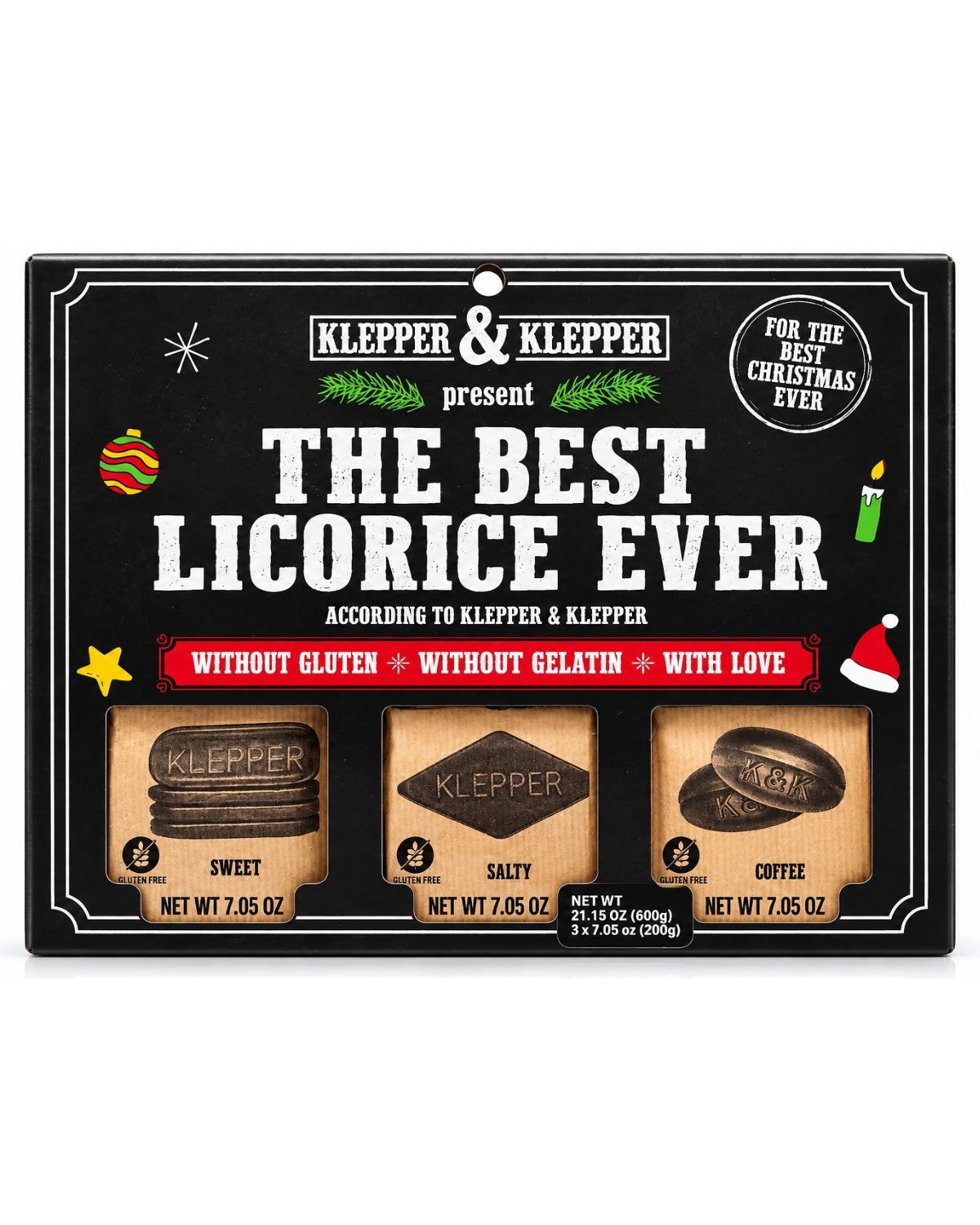 Klepper & Klepper 3-Variety Licorice Gift Box – 21.15 oz (600 g)