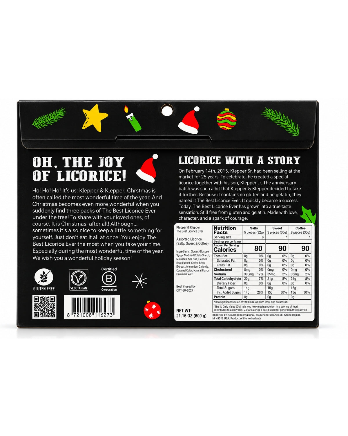 Klepper & Klepper 3-Variety Licorice Gift Box – 21.15 oz (600 g)