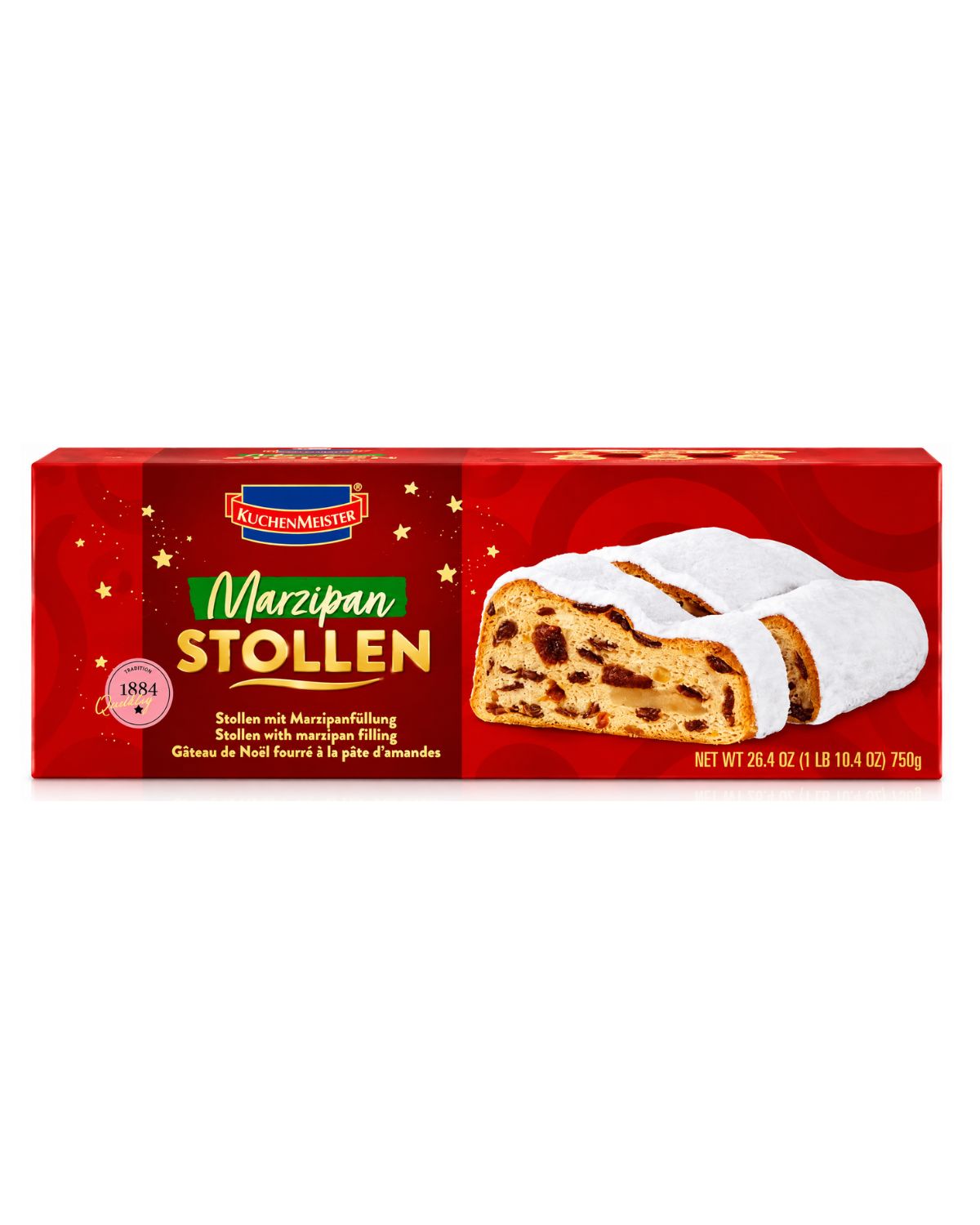 Kuchenmeister Luxury Marzipan Christ Stollen Gift Box – 26.4 oz (750 g)