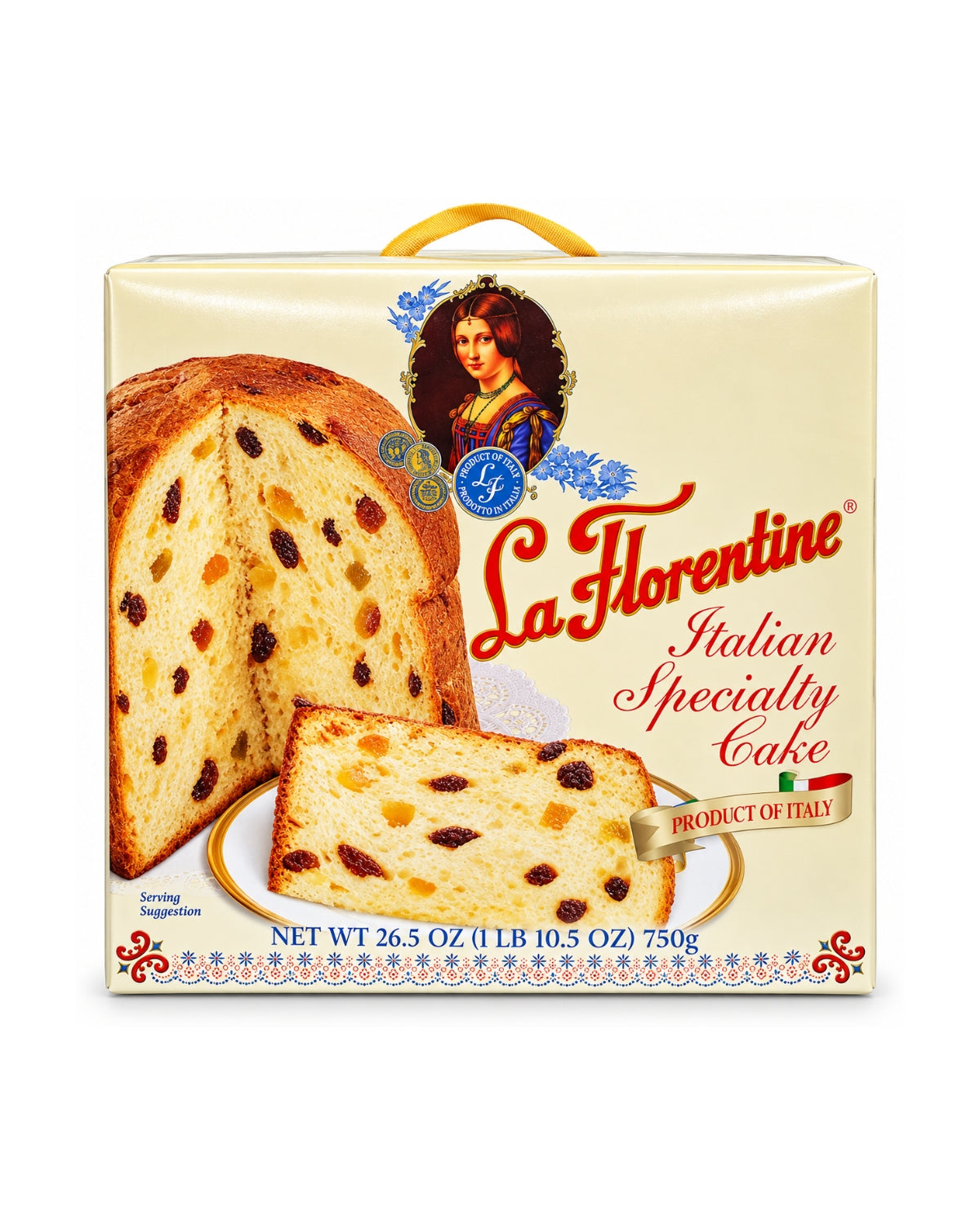 La Florentine Traditional Italian Panettone with Raisins & Candied Orange Peel
