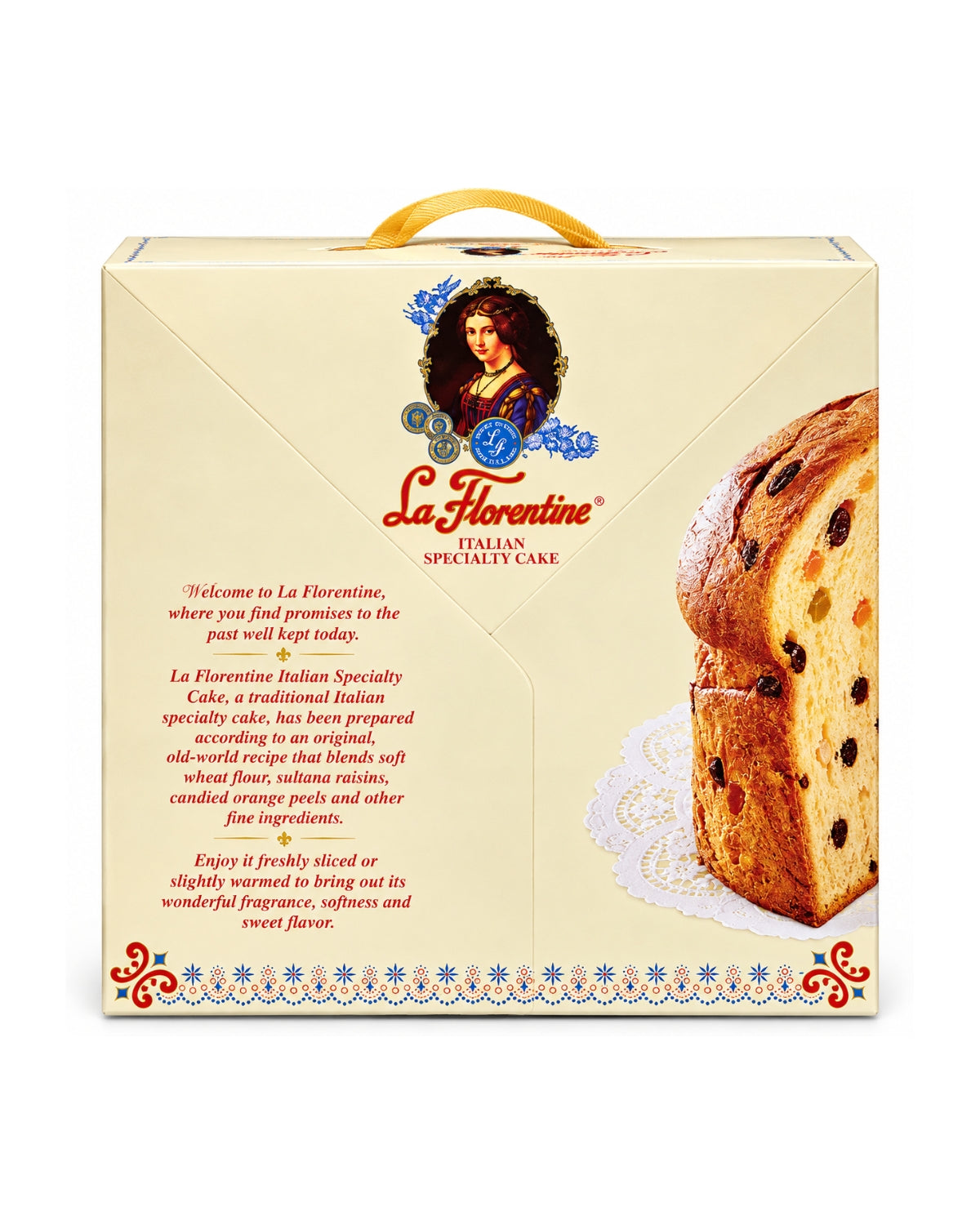 La Florentine Traditional Italian Panettone with Raisins & Candied Orange Peel