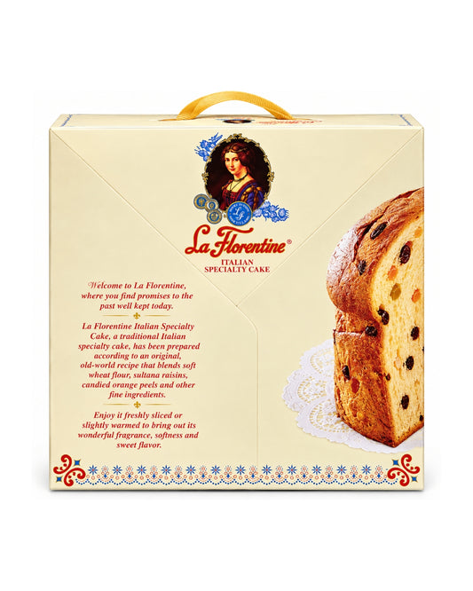La Florentine Traditional Italian Panettone with Raisins & Candied Orange Peel
