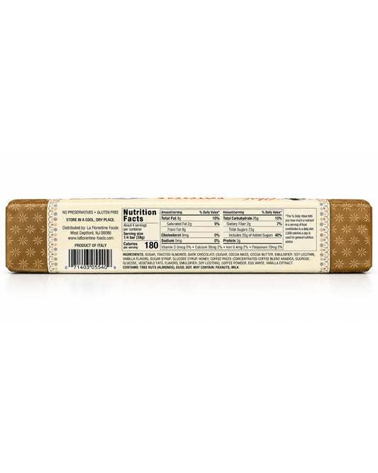 La Florentine Torrone Dark Chocolate Covered Caffè Soft Nougat – 5.3 oz