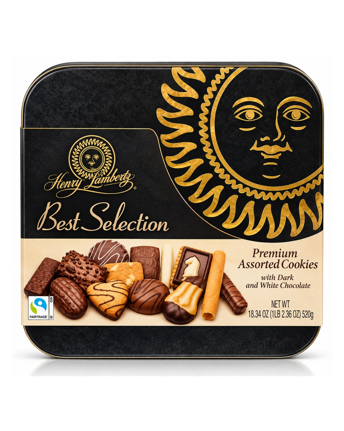 Lambertz Best Selection Assorted Cookies Gift Tin – 18.3 oz
