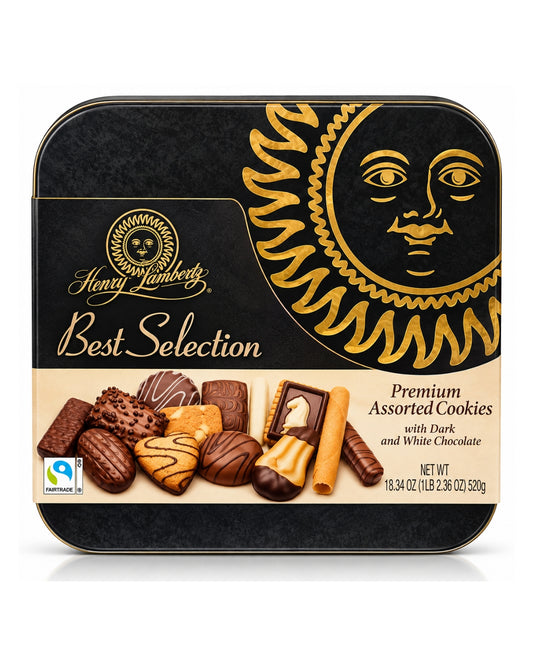 Lambertz Best Selection Assorted Cookies Gift Tin – 18.3 oz