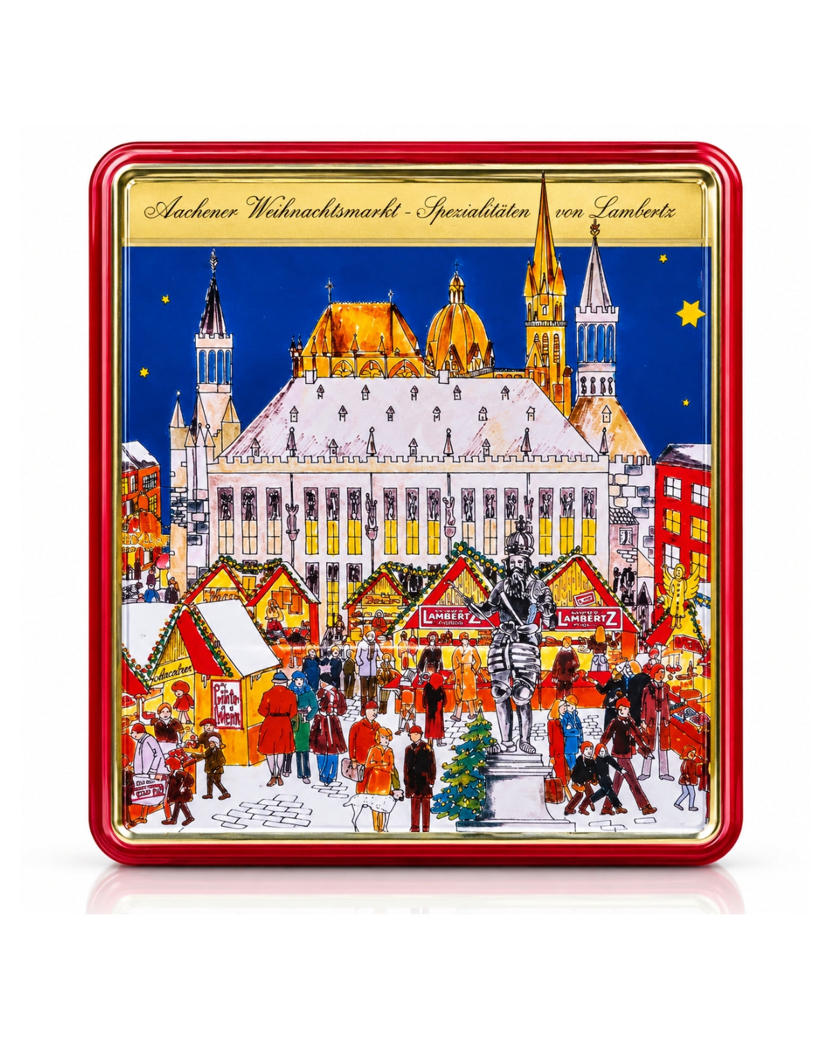 Lambertz Christmas Market Cookie Gift Tin – German Holiday Treats, 17.6 oz
