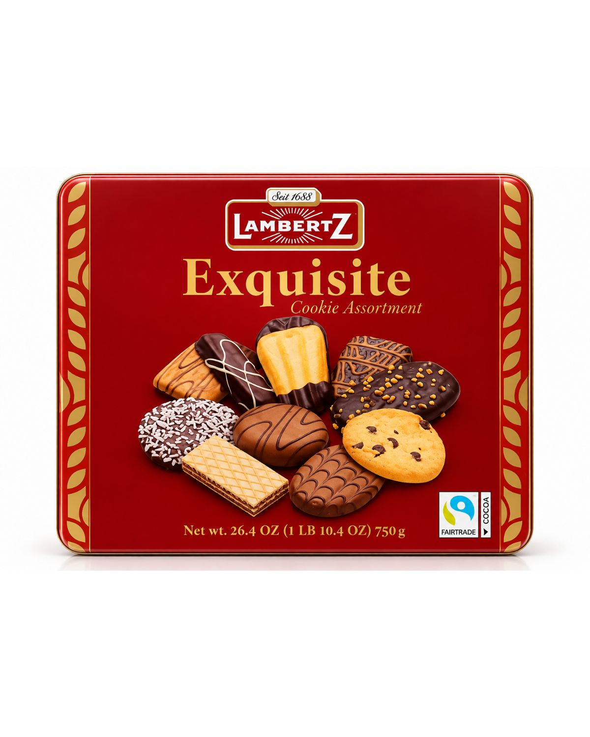Lambertz Exquisite Assorted Cookies Gift Tin – German Cookie Selection, 750 g (26.4 oz)