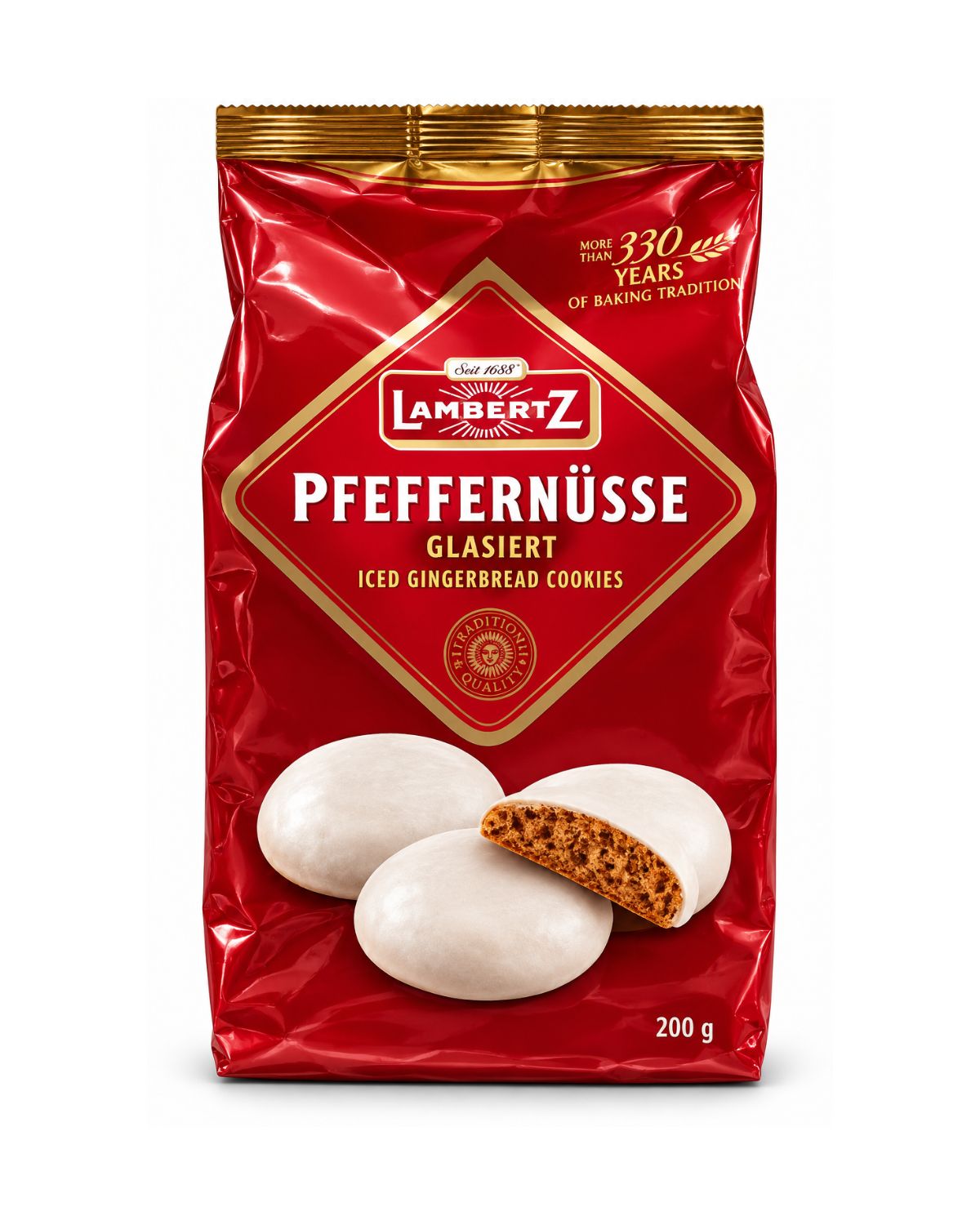 Lambertz Pfeffernüsse Glasiert iced German Christmas gingerbread cookies 200g front