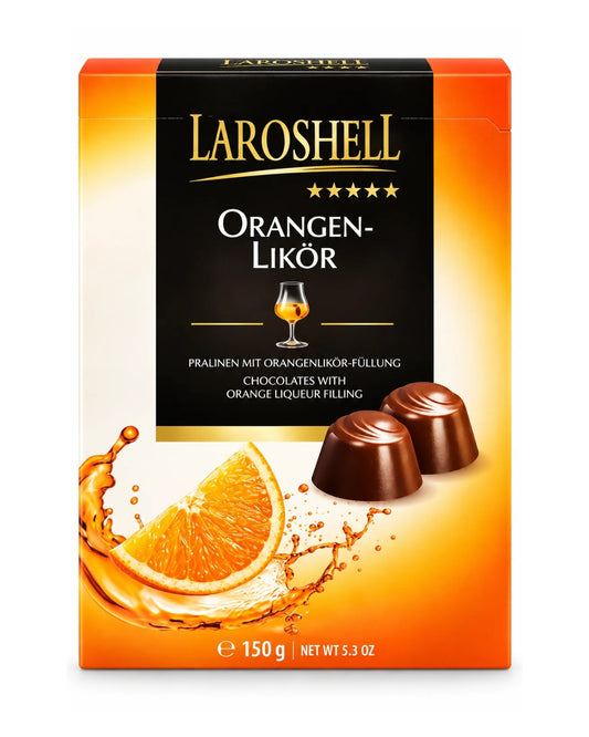 Laroshell Orangen-Likör Orange Liqueur Filled Chocolates – 5.3 oz (150 g)