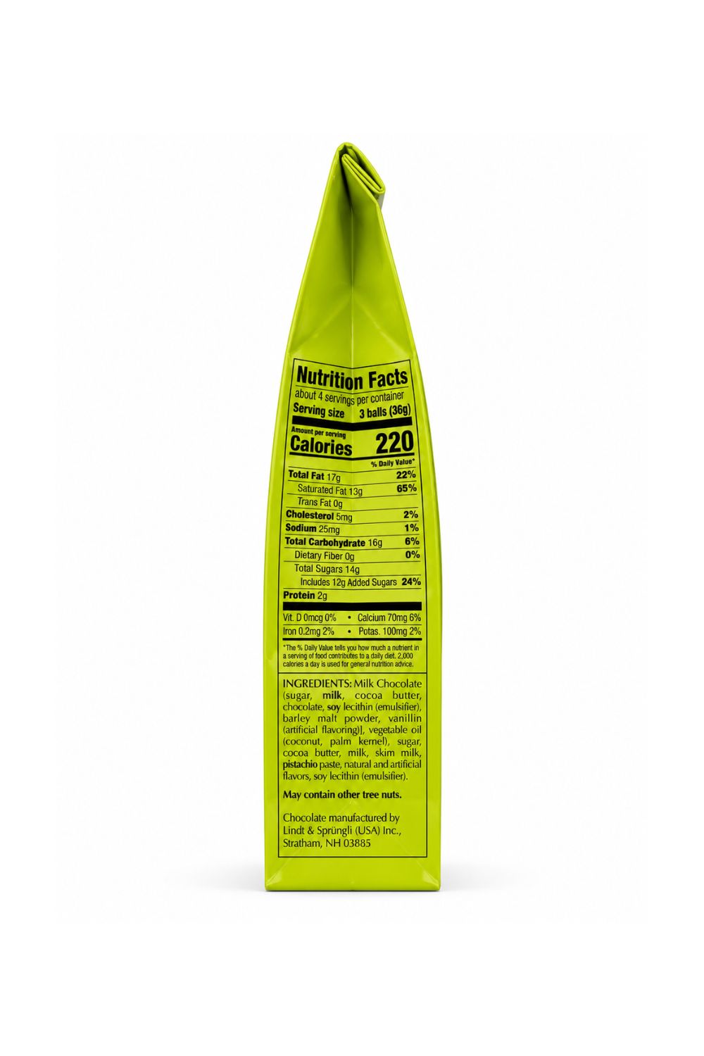 Lindt Lindor Pistachio Bag,5.1 oz