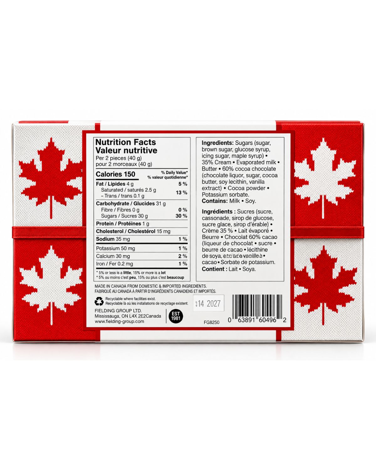 MADE Chocolates Canadian Fudge Assortment – Maple, Cream & Chocolate, 5.6 oz (160 g)
