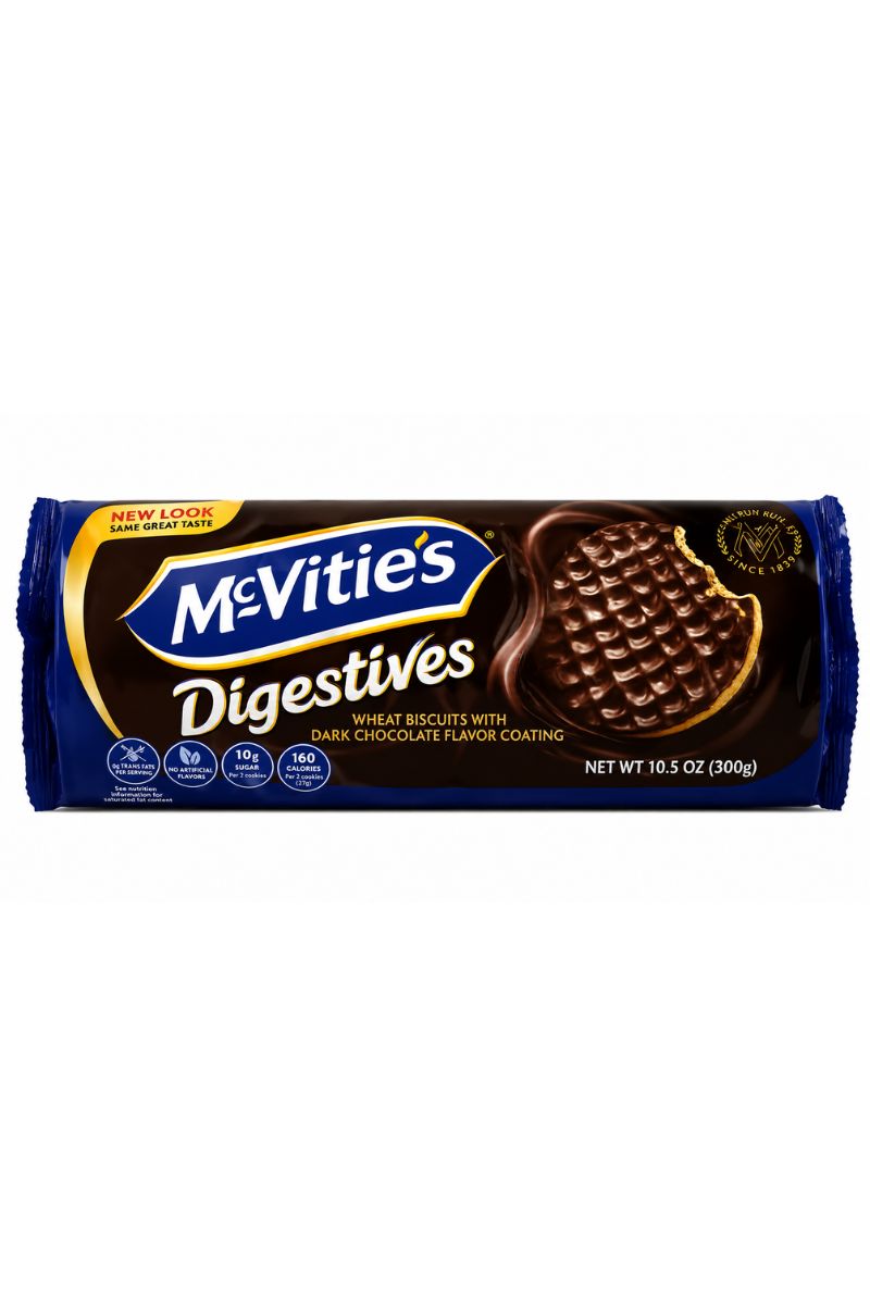 McVitie's Dark Chocolate Digestives – Wheat Biscuits with Dark Chocolate Coating, 10.5 oz (300g)