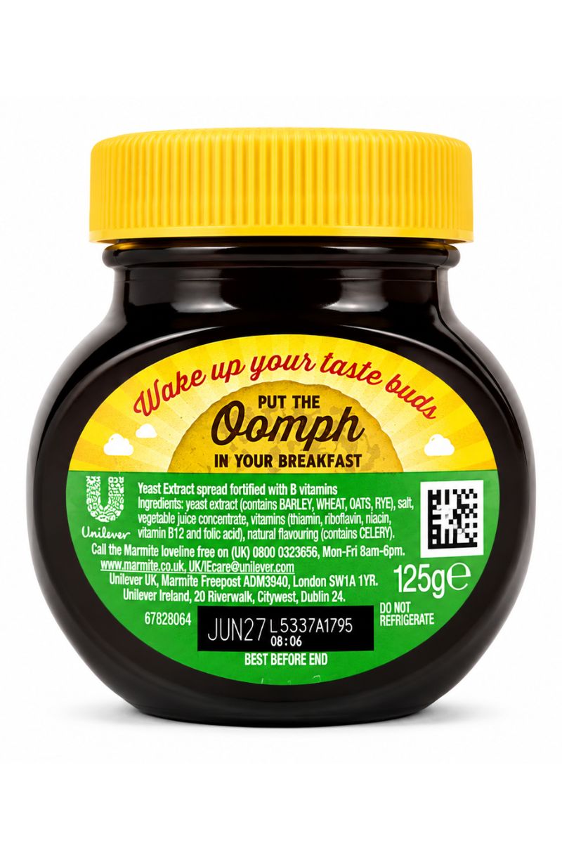 Marmite Yeast Extract Spread – Rich in B Vitamins, Vegan, 125g