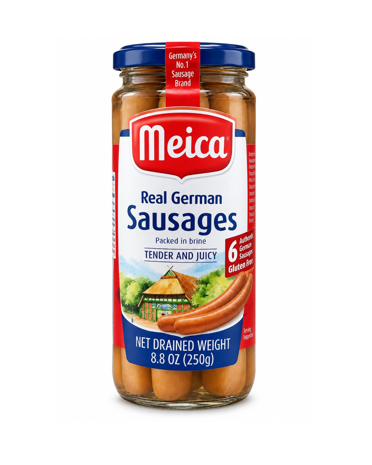 Meica Real German Sausages in Brine 8.8 oz (250 g) – 6 Sausages