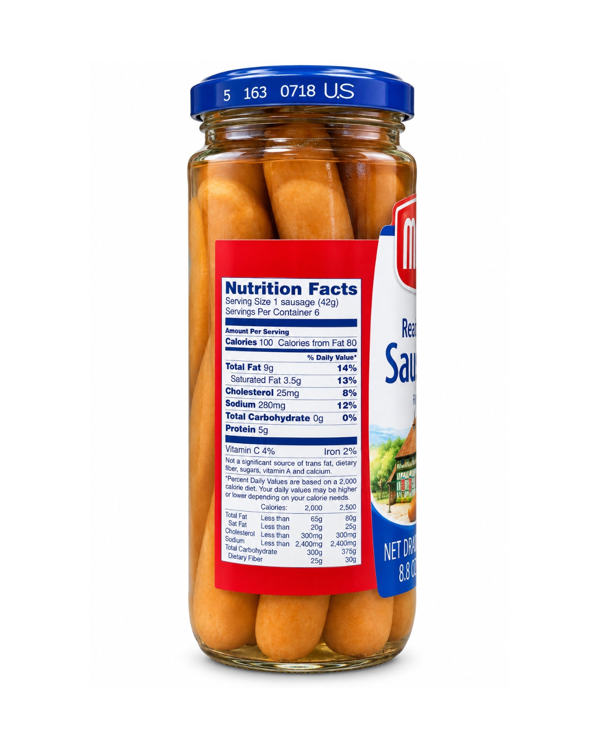 Meica Real German Sausages in Brine 8.8 oz (250 g) – 6 Sausages