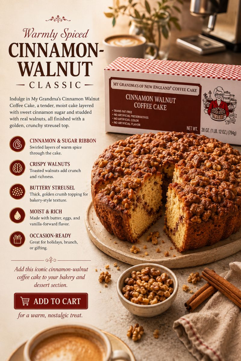 MY GRANDMAS CINNAMON WALNUT COFFEE CAKE