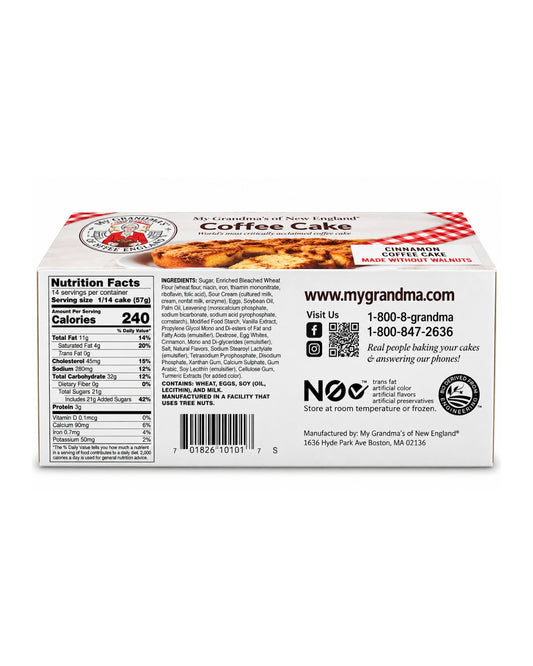 My Grandma's of New England Cinnamon Coffee Cake 28 oz (794 g) – Made Without Walnuts