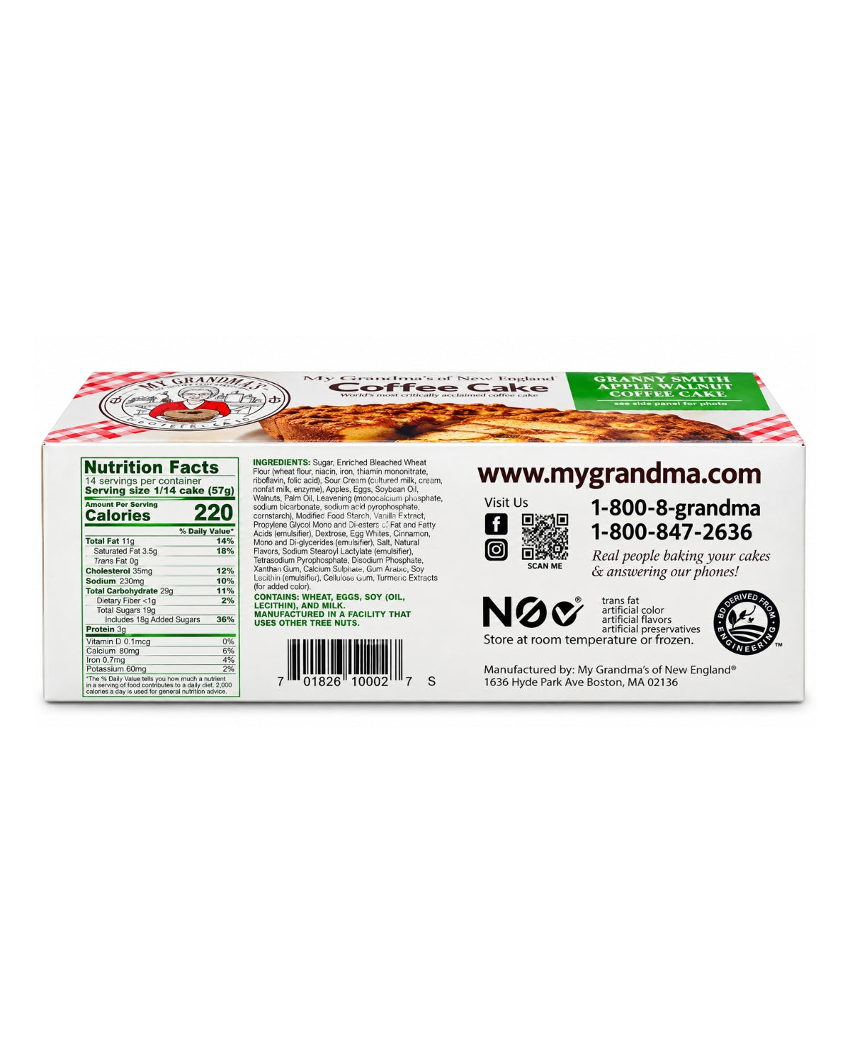 My Grandma's of New England Granny Smith Apple Walnut Coffee Cake 28 oz (794 g)