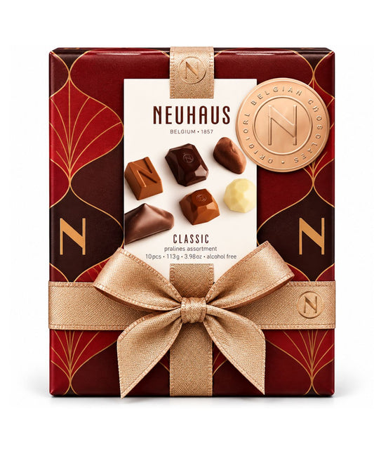 Neuhaus Classic Belgian Chocolate Pralines Gift Box – 10 Pieces (3.98 oz)