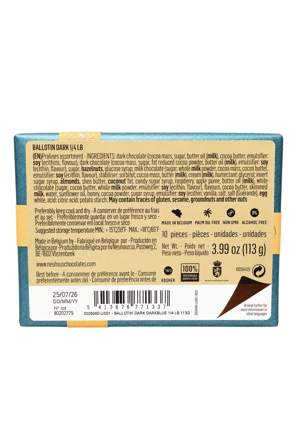 Neuhaus Dark Ballotin Chocolates,113g