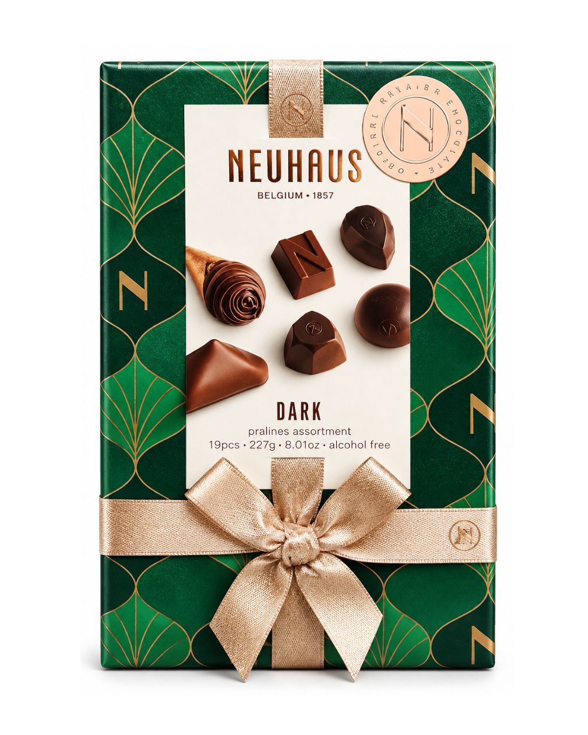 Neuhaus Dark Belgian Chocolate Pralines Gift Box – 19 Pieces (8.01 oz)